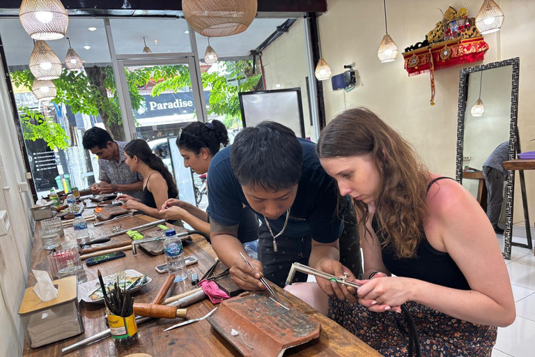 Kuta Bali Silver Making Class (Stone and Gold Plated Option) Silver Class With Gemstone