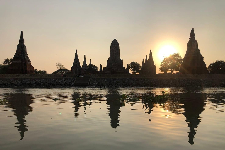 Vanuit Bangkok: Ayutthaya Werelderfgoed &amp; Zonsondergangboot PrivéVanuit Bangkok: Ayutthaya Werelderfgoed &amp; Privéboot bij zonsondergang