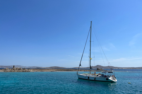 Mykonos: Delos- och Rhenia-kryssning med bad och grekisk måltidMykonos: Delos och Rhenia kryssning med bad och grekisk måltid