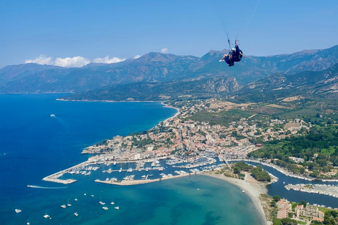 First time / Tandem paragliding flight in Saint Florent Paragliding tandem flight in Saint Florent