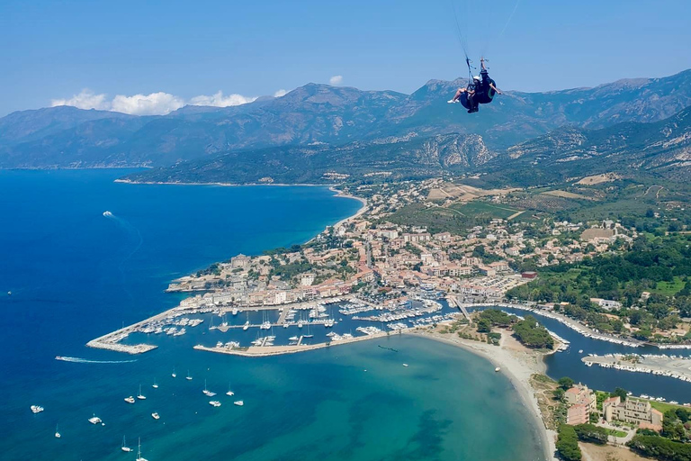 First time / Tandem paragliding flight in Saint Florent Paragliding tandem flight in Saint Florent