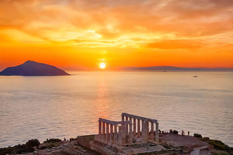 Athens: Cape Sounio & Temlpe Poseidon Swimming & Sunset Tour Sunset Tour with swimming
