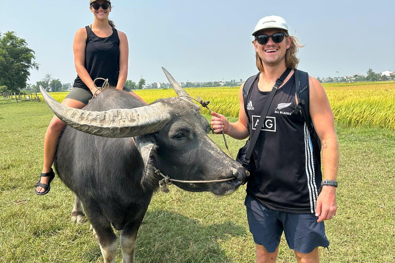 Hoi An Bike Tour: Ride a Buffalo & Duck Farming Experience Hoi An Bike-Organic Farm-Duck game-ride Buffalo-Basket boat