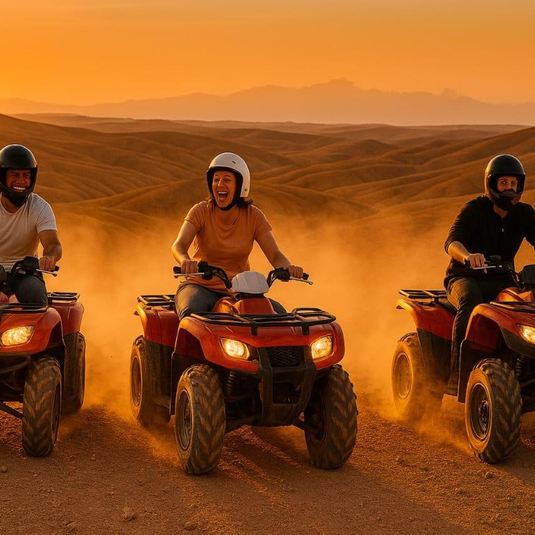 Forfait : dîner à Agafay, coucher de soleil, spectacle, balade en quad ou à dos de chameau. - quad
