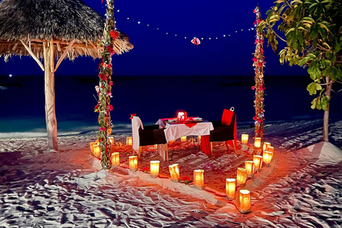 Romantic Beach Dinner with Drone Photos