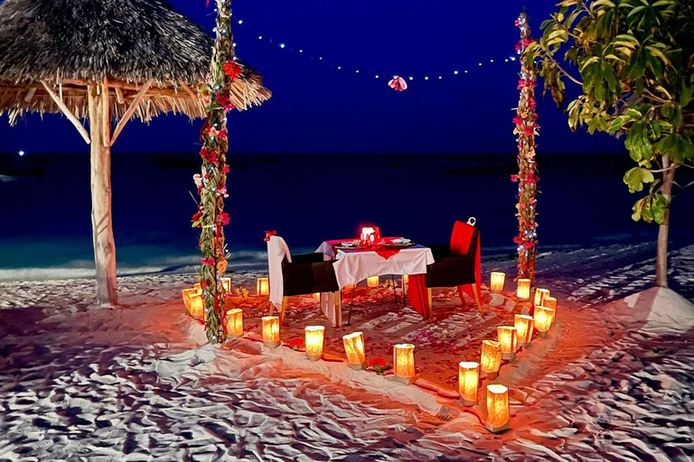 Romantic Beach Dinner with Drone Photos
