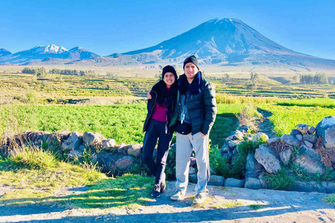 Laguna and Salar de Salinas with panoramic views of the Misti and Chachani volcanoes.