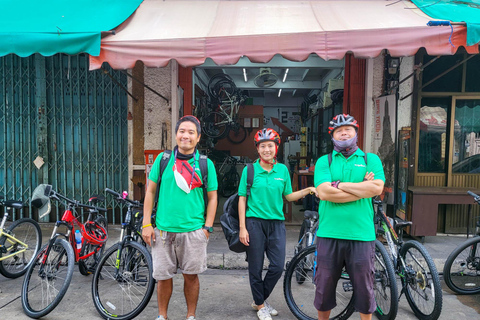 Bangkok: tour gastronómico de medio día en bicicleta con almuerzoTour privado con recogida y regreso al hotel